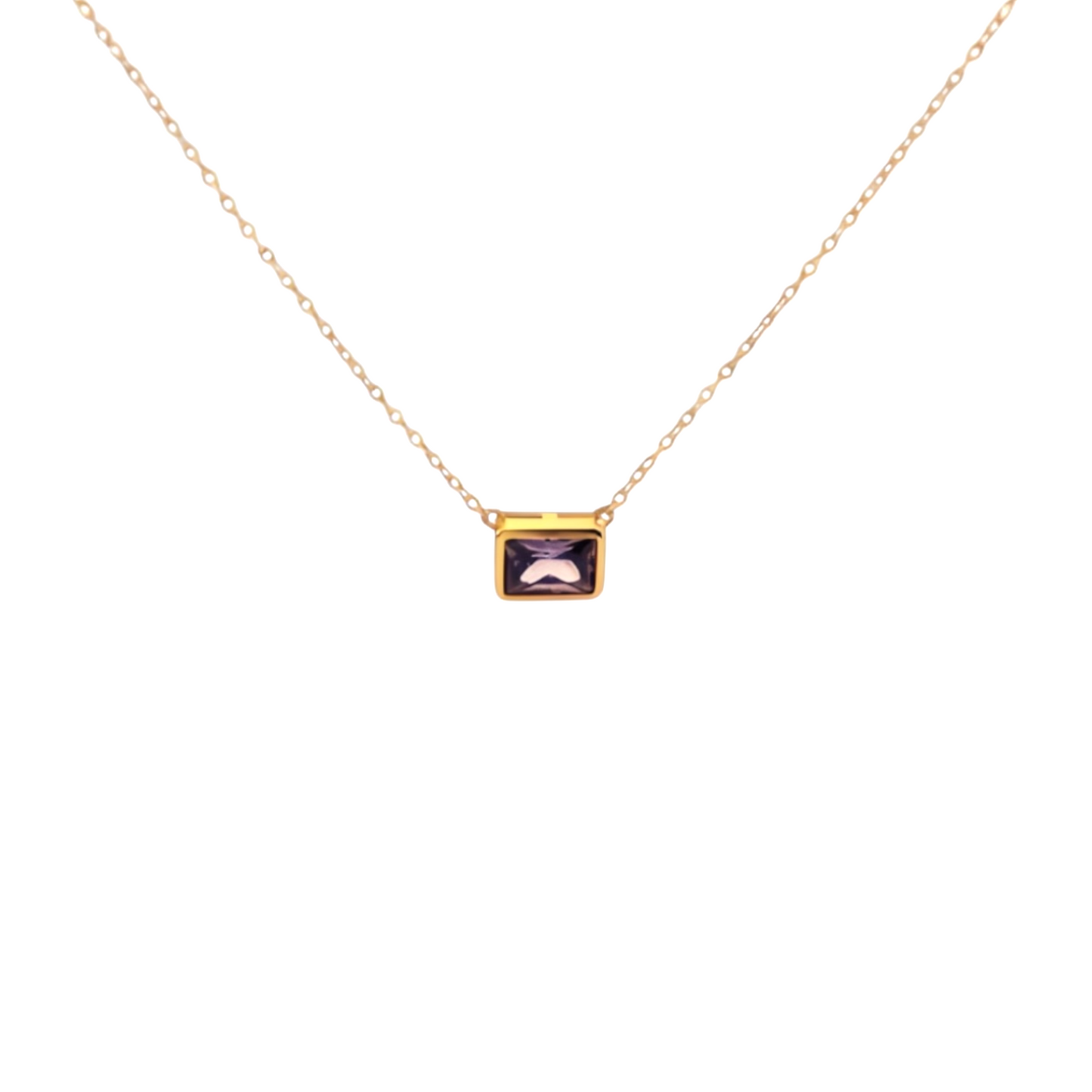 Modern Bezel Set Necklace