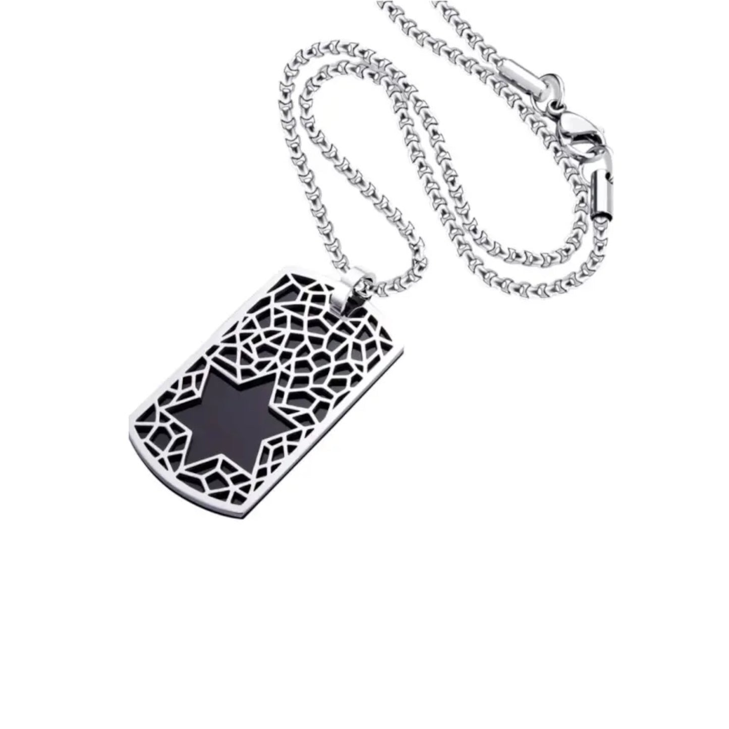 Star of David Dog Tag Necklace