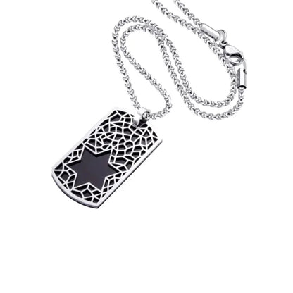 Star of David Dog Tag Necklace