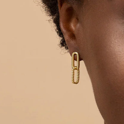 Gold Paperclip Stud Earrings