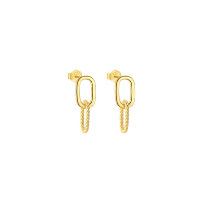 Gold Paperclip Stud Earrings