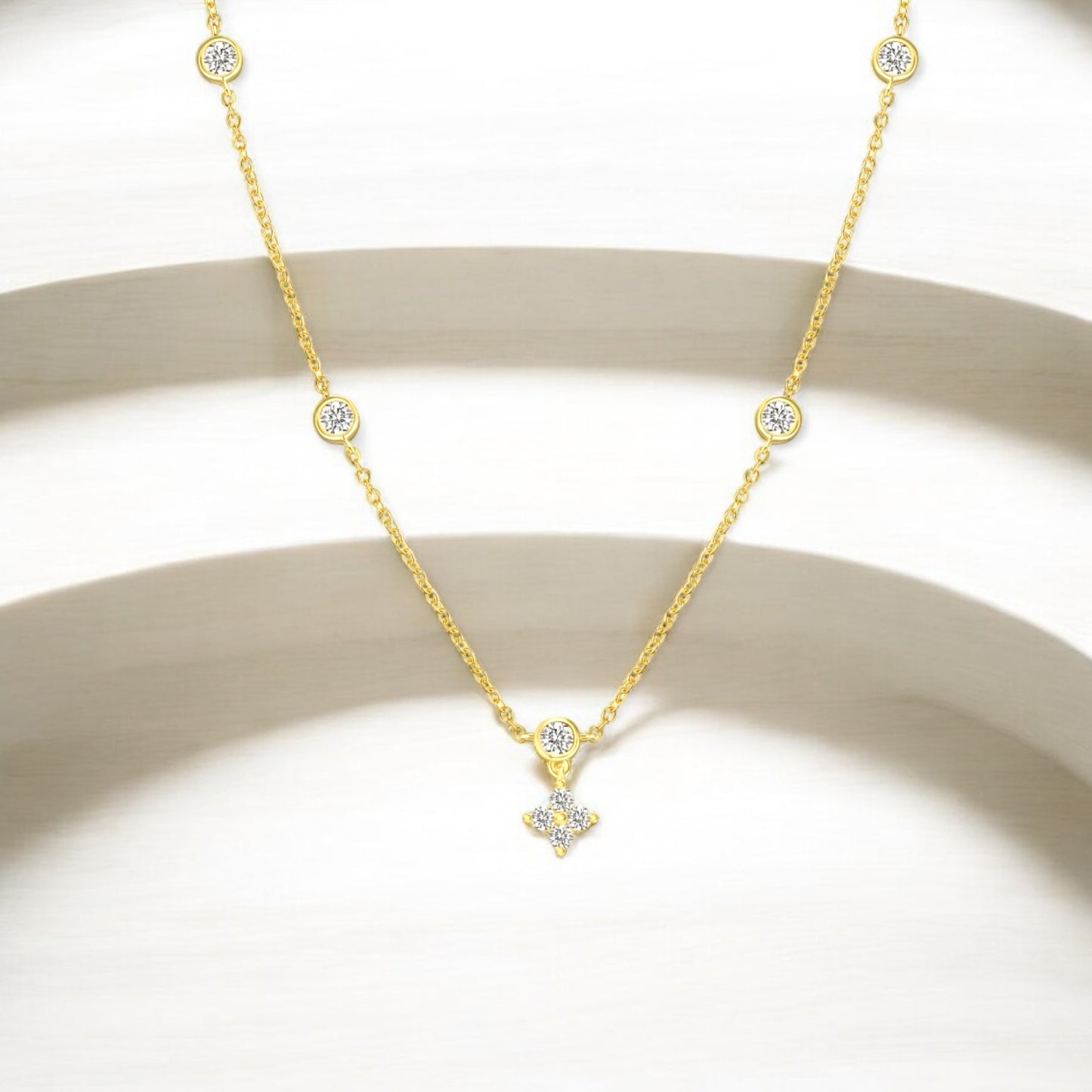 Gold Star Diamanté Necklace