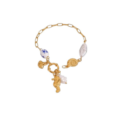 Gold Seahorse Charm Bracelet