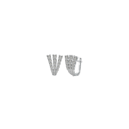 Triple Row Pavé Earrings