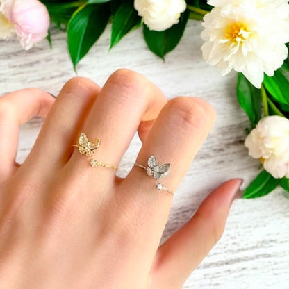 Butterfly Pavé Ring