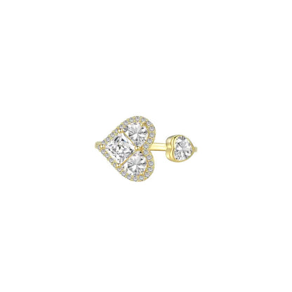 Double Heart Pavé Ring