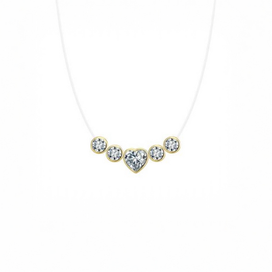 Heart and Stone Illusion Necklace
