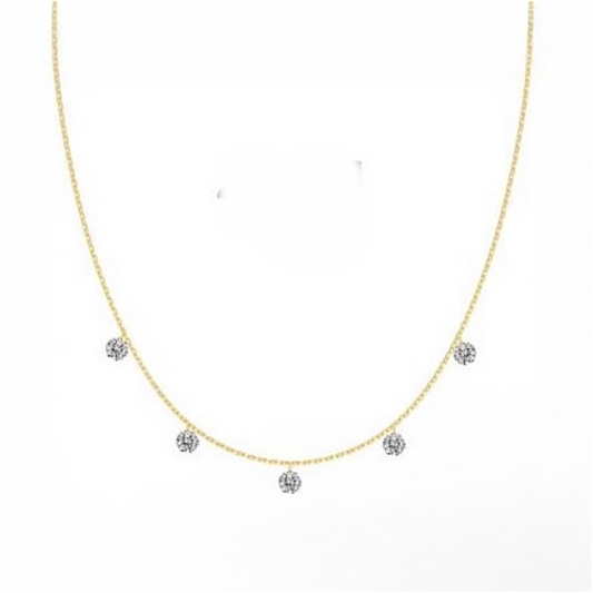 Gold Stone Pendant Necklace