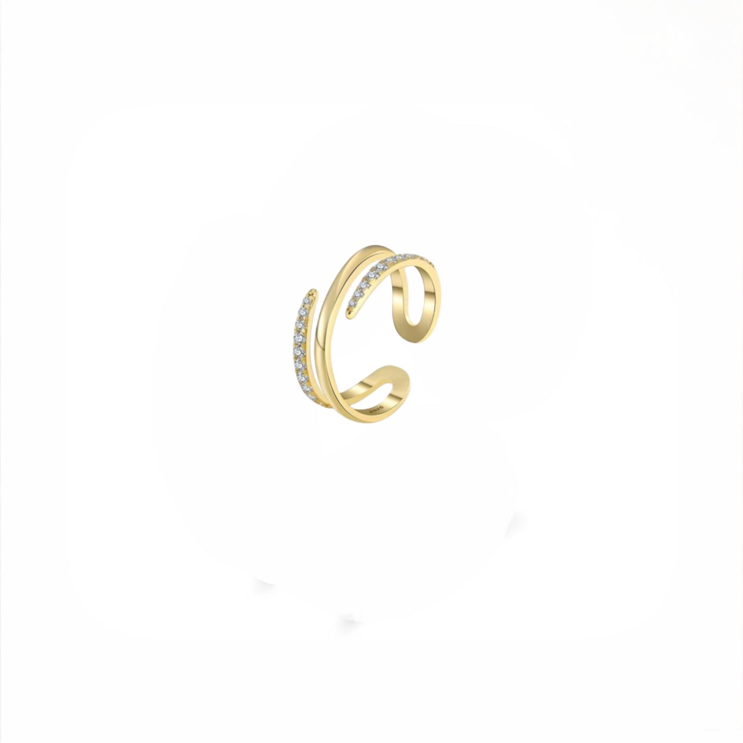 Gold Sparkle Adjustable Ring