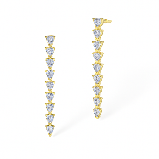 Gold Cascading Heart Earrings