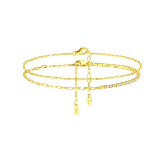 Gold Double Chain Anklet