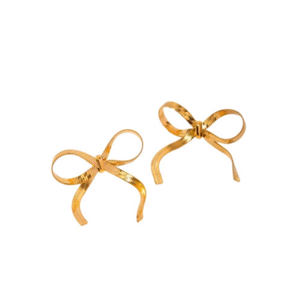 Gold Bow Earrings