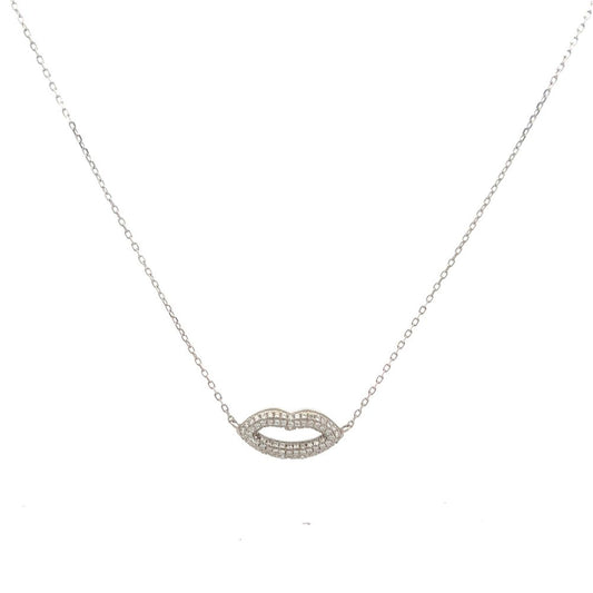 Luxe Lips Silver Necklace