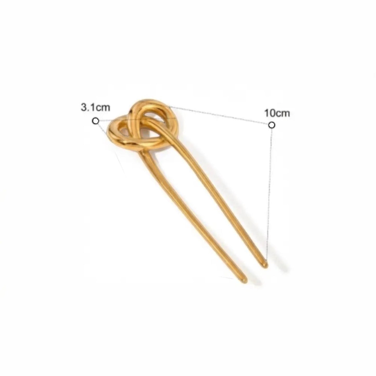 Knot Loop Hairpin by Scandal Kiss – gold and silver sculptural stainless steel hairpin with interlocking loop design