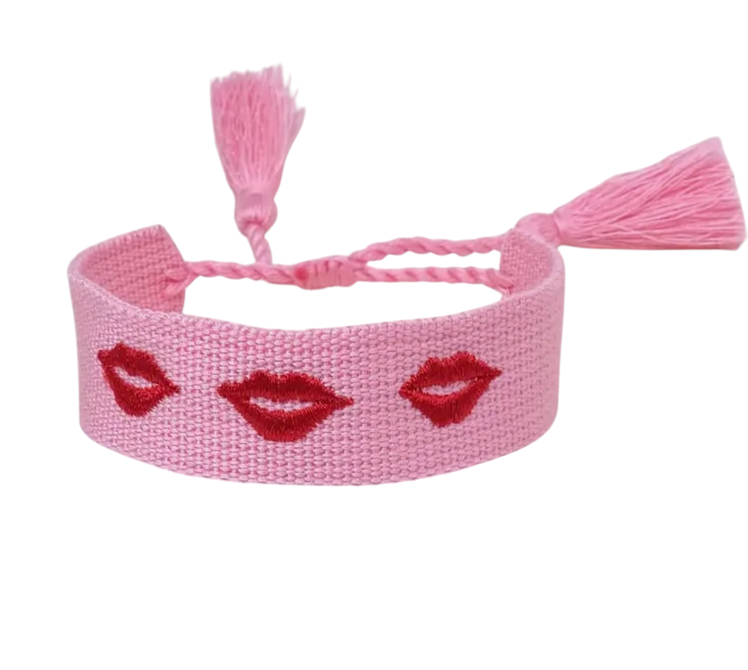 Pink Kiss Woven Bracelet