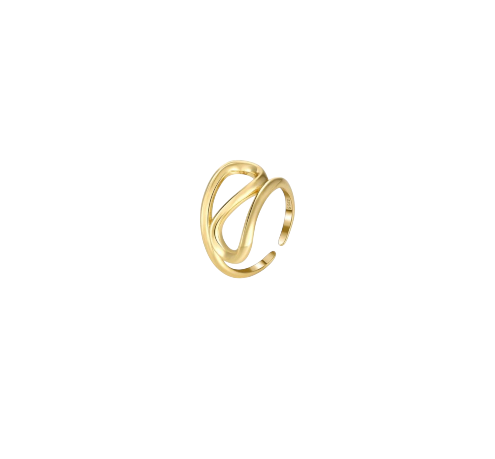 Golden Wave Adjustable Ring