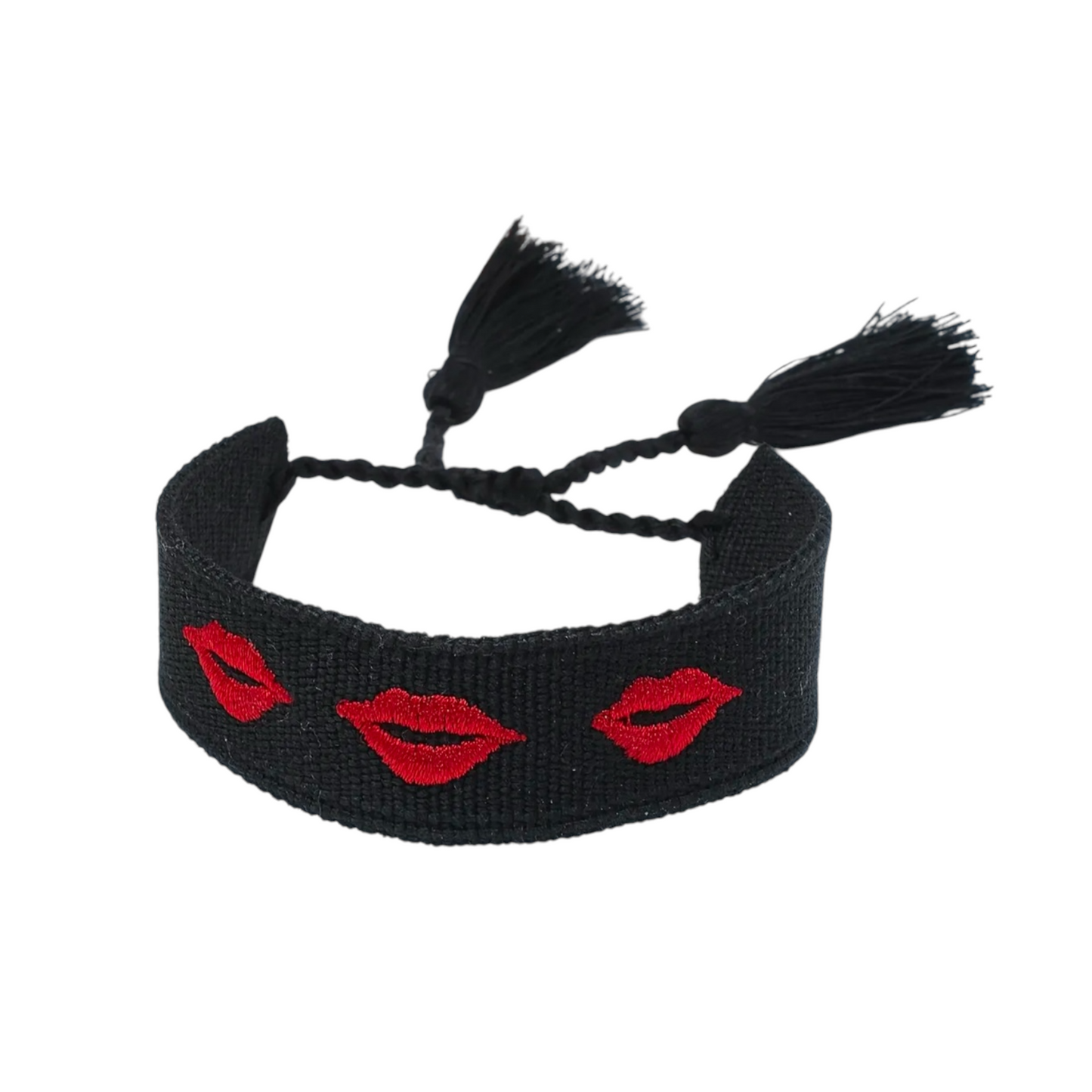 Black Kiss Woven Bracelet