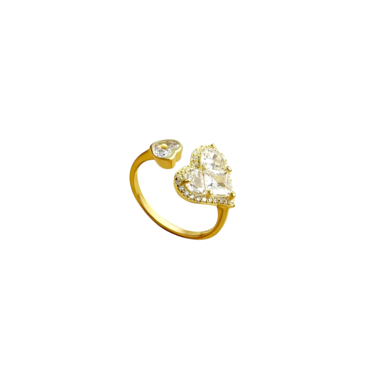 Double Heart Pavé Ring