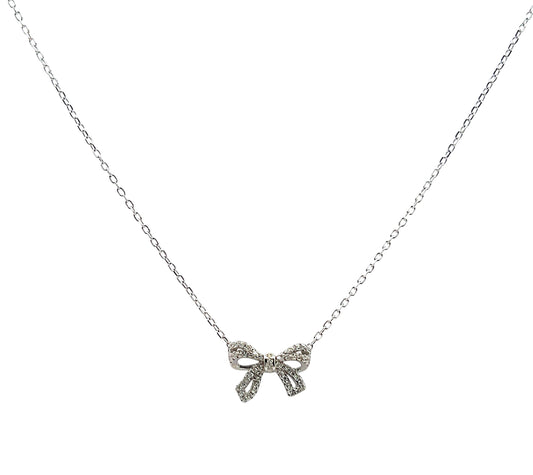 Shimmer Bow Necklace