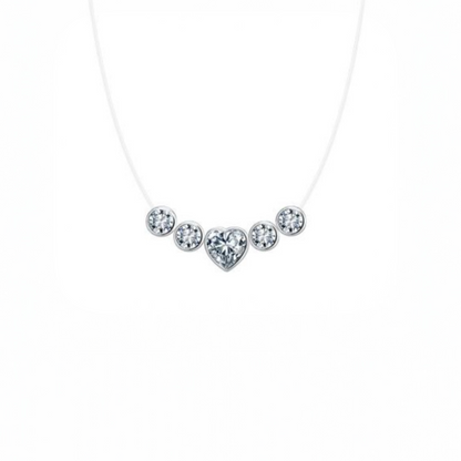 Heart and Stone Illusion Necklace