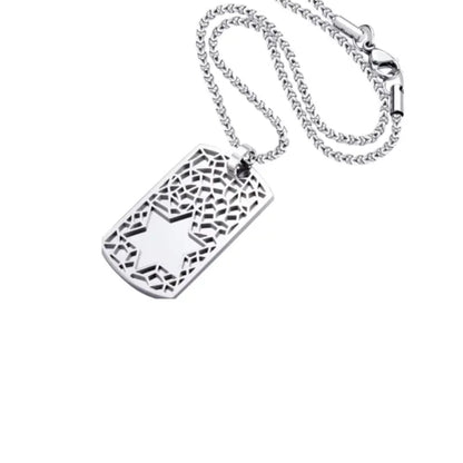 Star of David Dog Tag Necklace