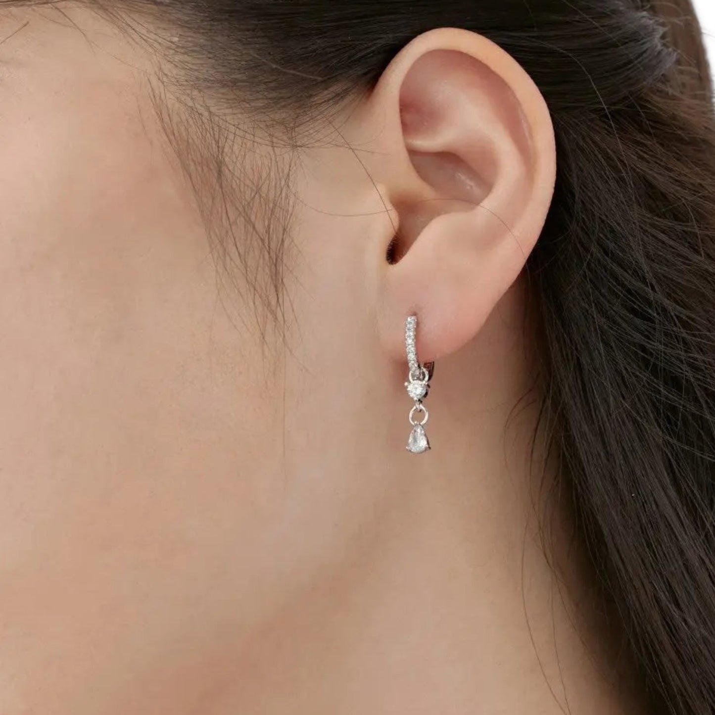 Sparkle Drop Huggie Earrings