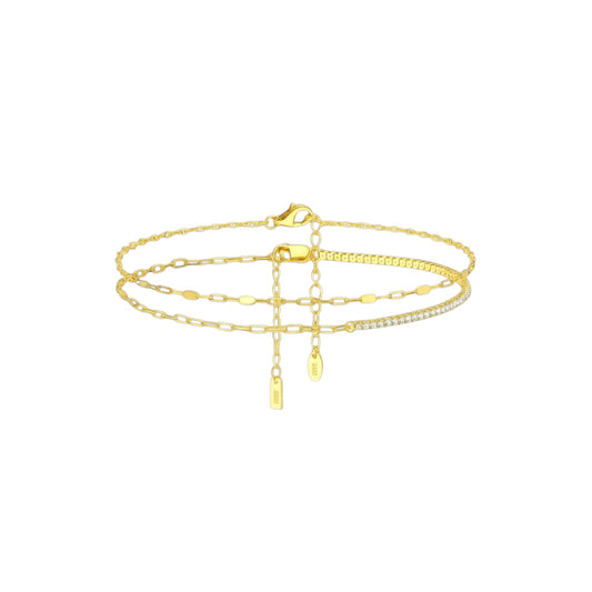 Gold Double Chain Anklet