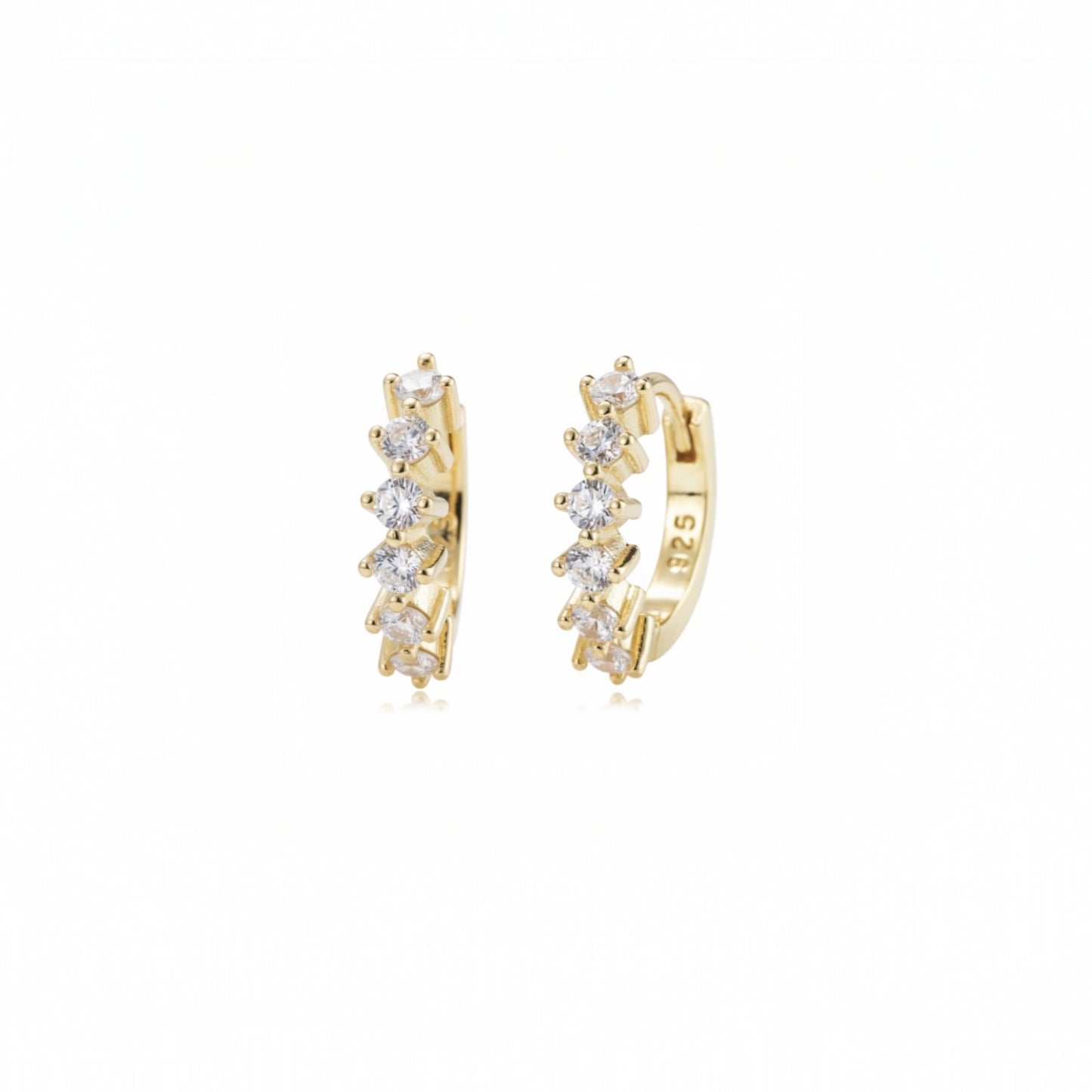 Gold Cluster Hoop Earrings