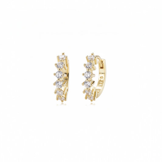 Gold Cluster Hoop Earrings