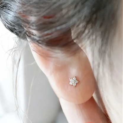 Silver Flower Stud Earrings