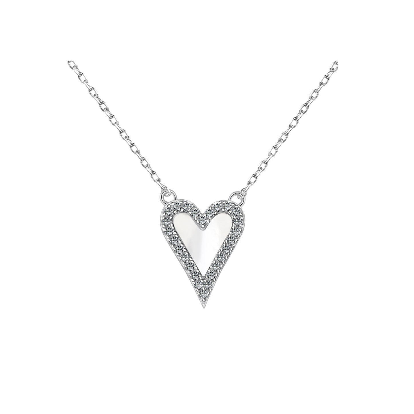 Shimmering Silver Heart Pendant Necklace