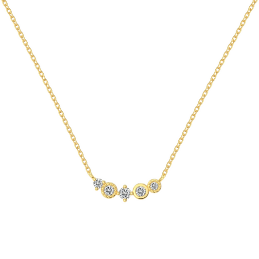 Dazzling Zirconia Cluster Necklace