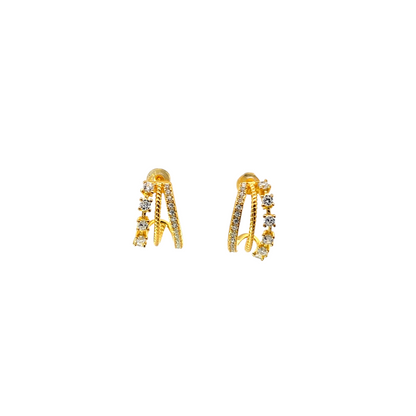 Gold Triple Hoop Earrings