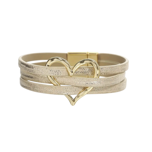 Gold Heart Multi-Layer Bracelet