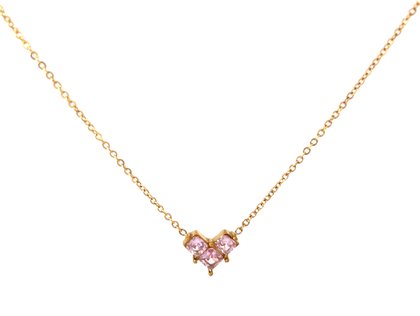 Trio Sparkling Pink Stone Necklace