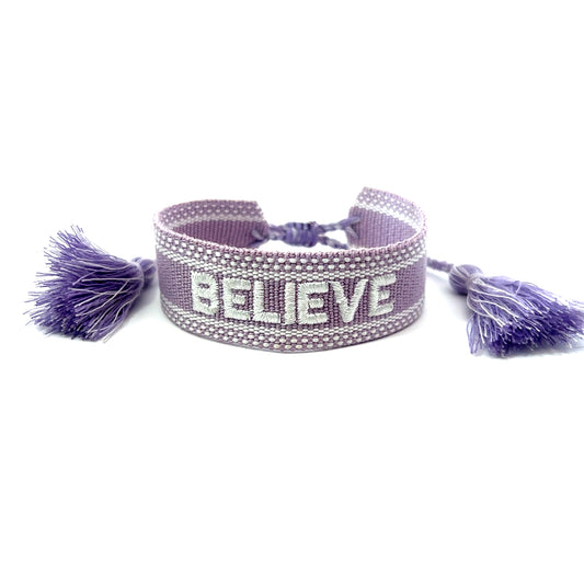 Purple BELIEVE Bracelet