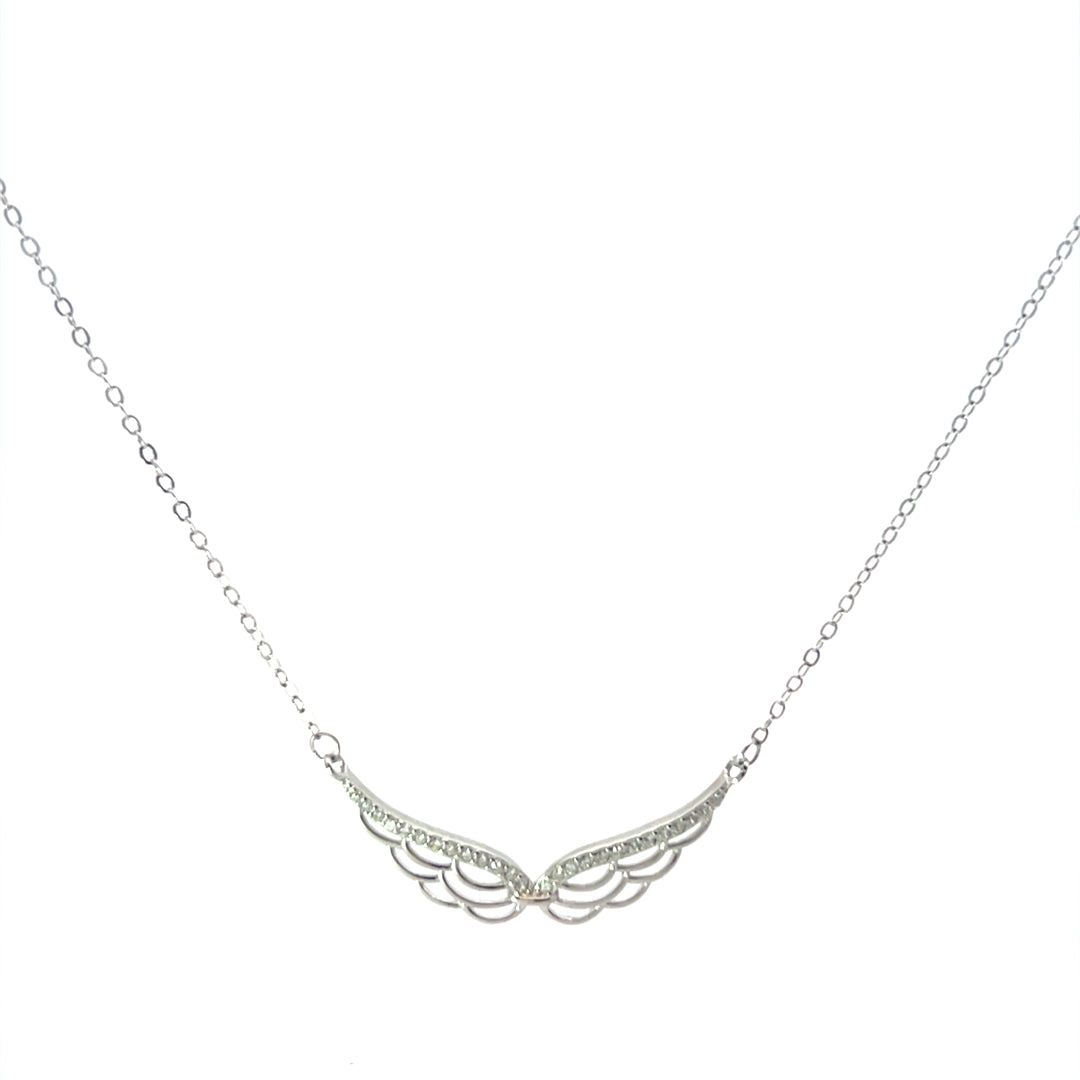 Graceful Silver Wing Necklace