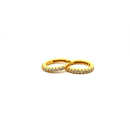 Gold Zirconia Hoop Earrings