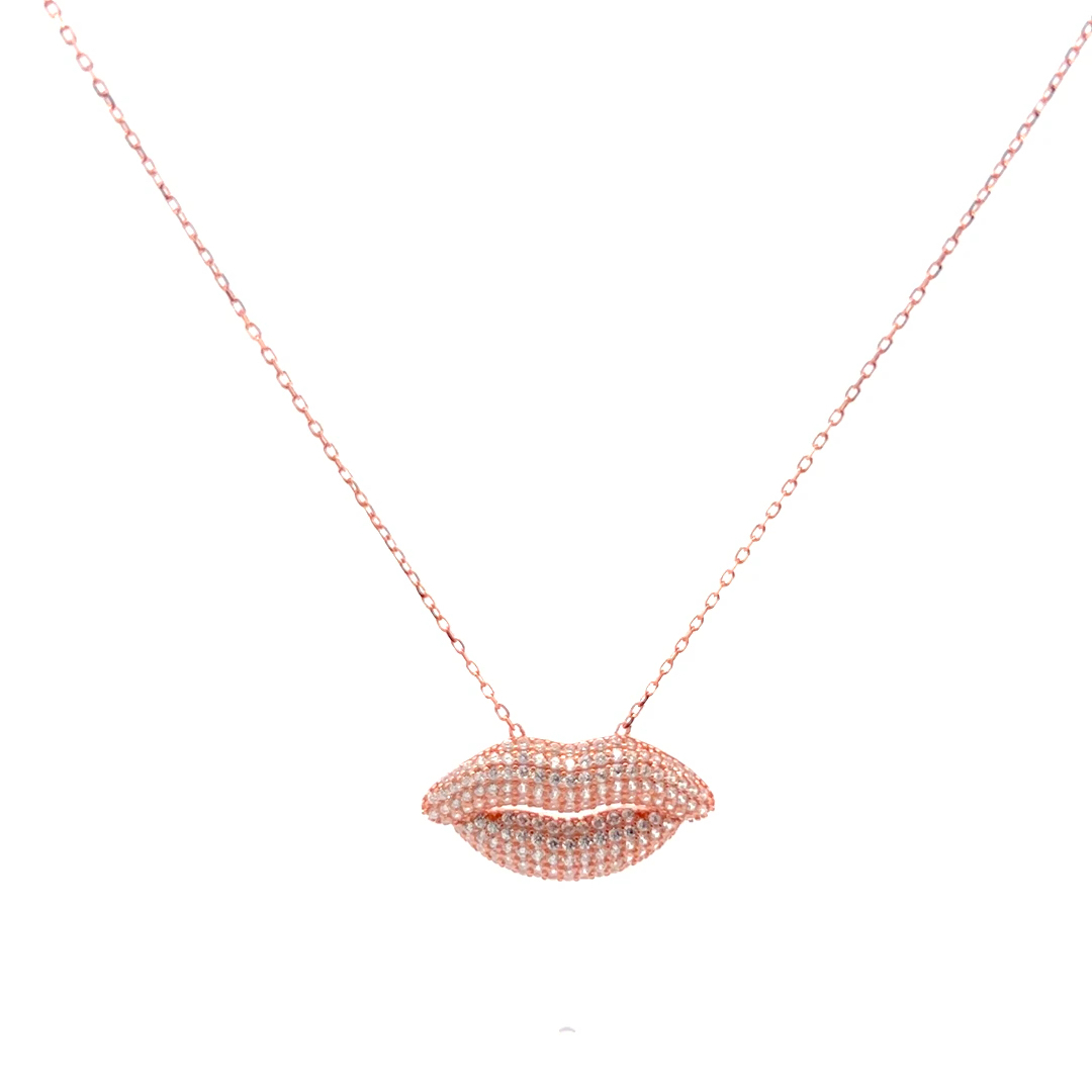 Sparkling Lip Necklace