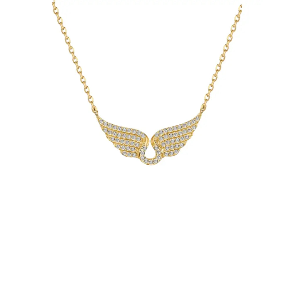 Angel Wings Pavé Necklace Gold Necklaces