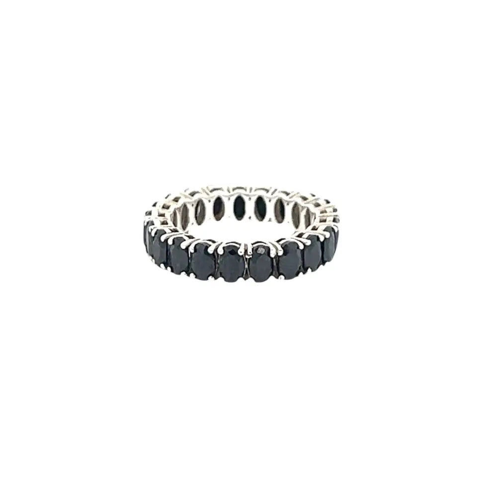 Black Oval Eternity Ring Rings