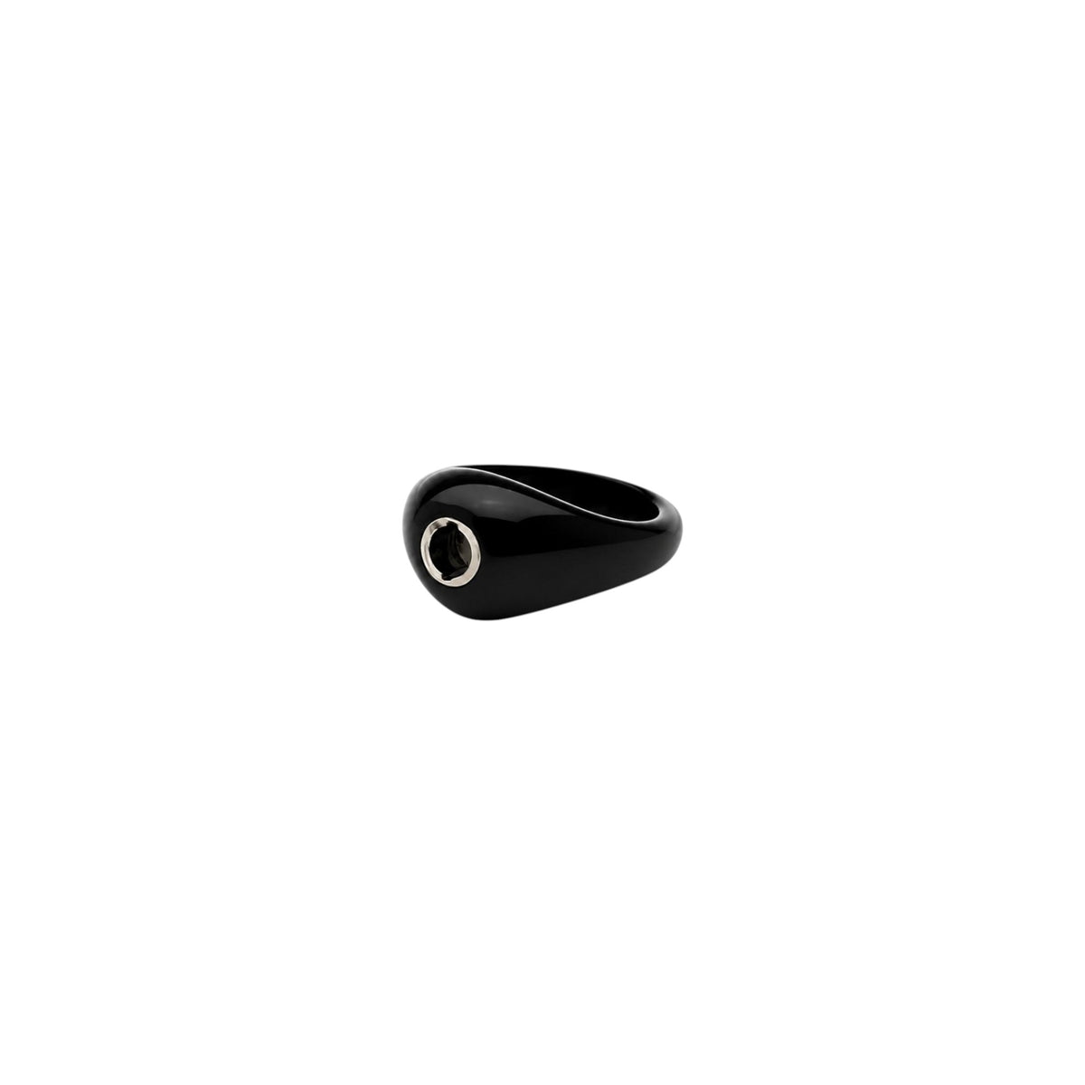 Scandal Kiss Black Signature Ring Base in glossy resin designed for interchangeable ScanJewels