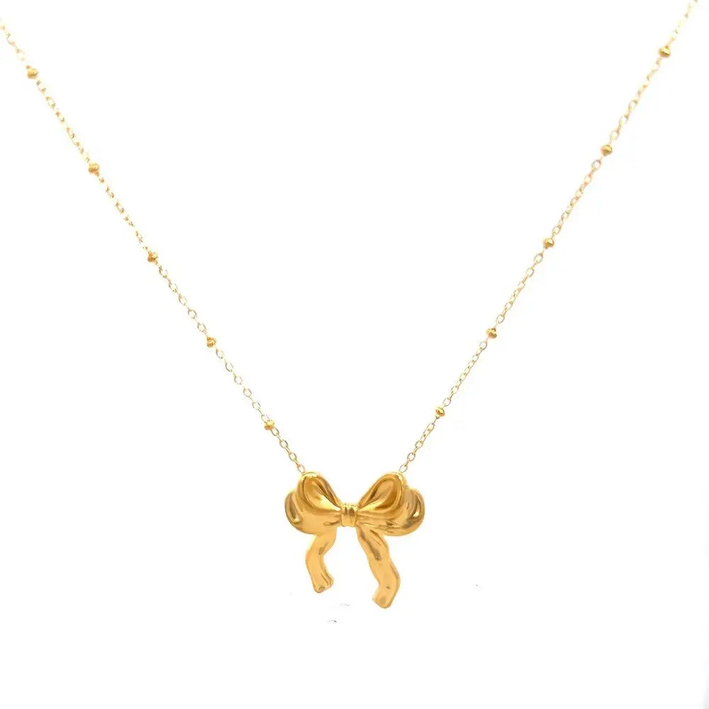 Bow Necklace Gold Necklaces