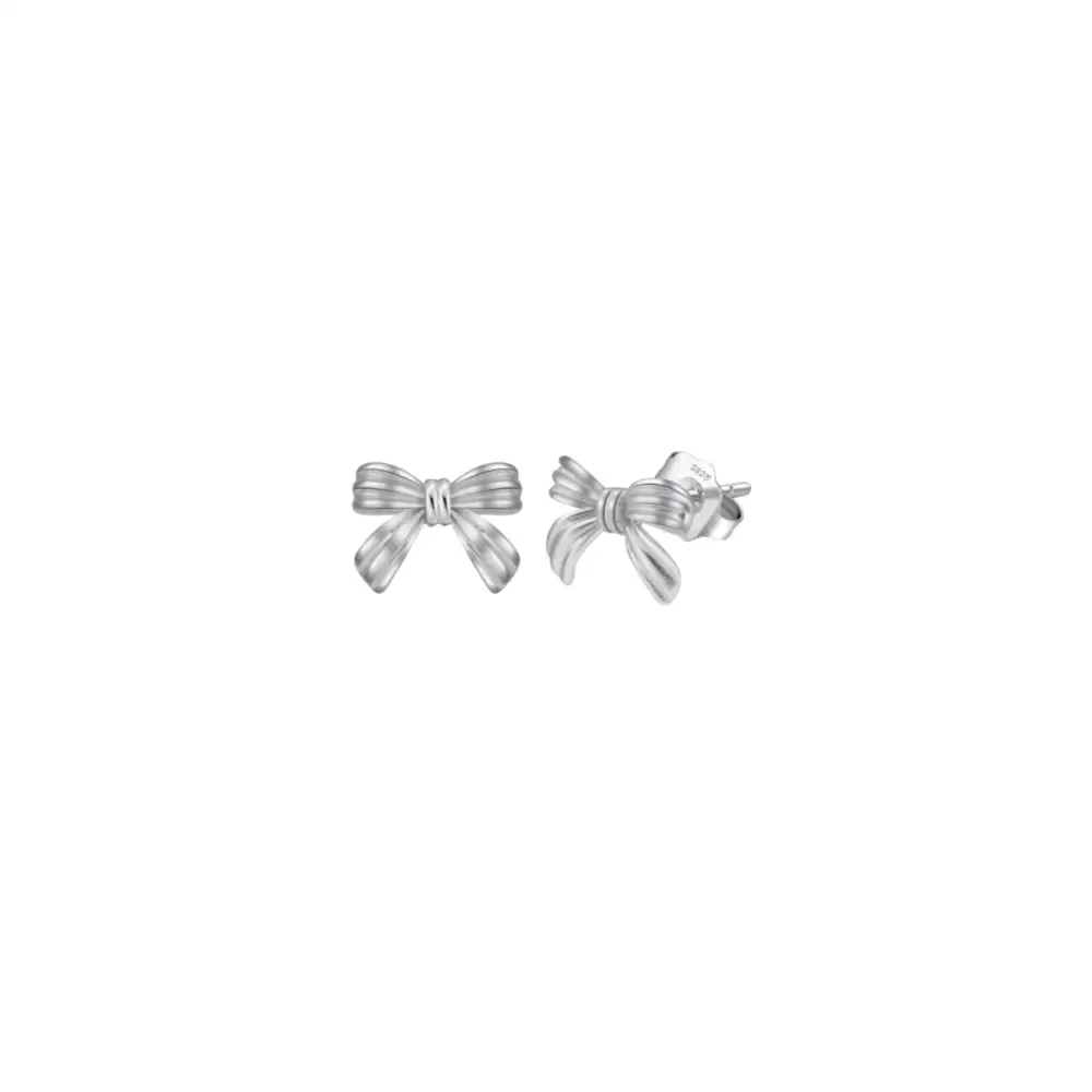 Bow Stud Earrings Silver Earrings
