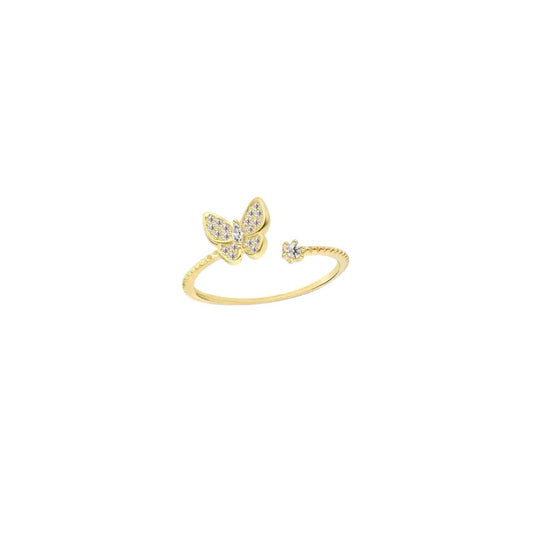 Butterfly Pavé Ring Rings