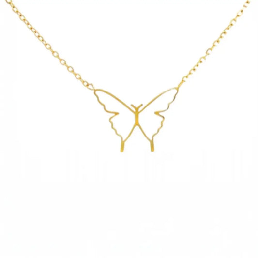 Butterfly Silhouette Pendant Necklace Gold Necklaces