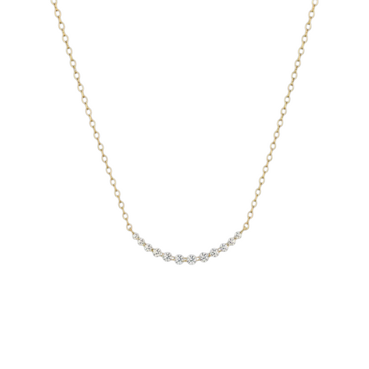 Classic Sparkle Necklace in 925 Sterling Silver with 14ct Gold plating featuring a graceful 31mm row of brilliant zirconia