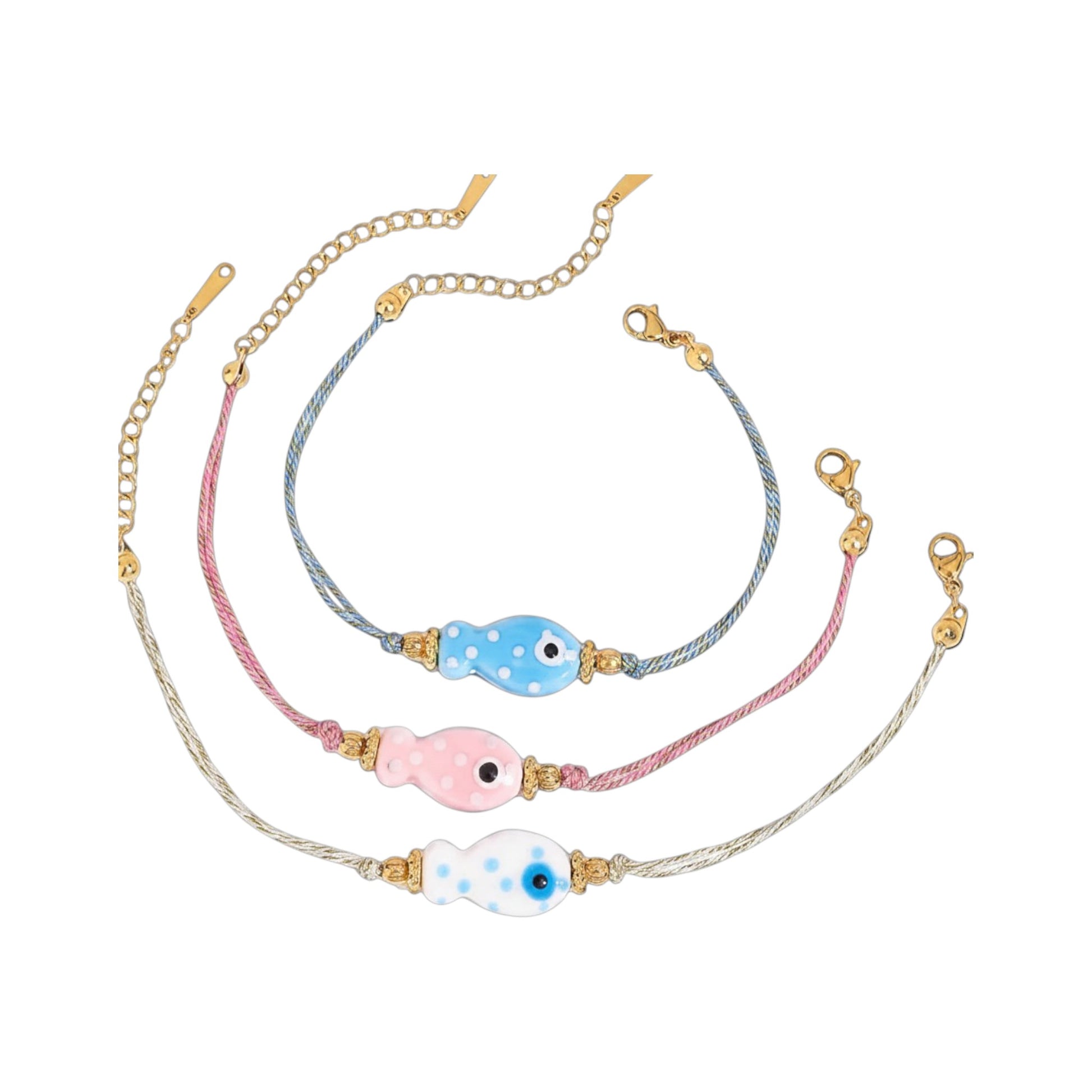 Colourful Fish Charm Bracelet Blue Bracelets
