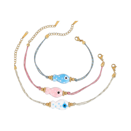 Colourful Fish Charm Bracelet Blue Bracelets