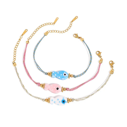Colourful Fish Charm Bracelet Blue Bracelets